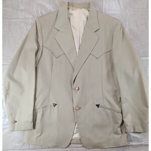 BW Western Wear Sport Coat Blazer Tan Sz 46 Pockets Cowboy Dress